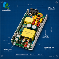 24V 10A Output Tunggal Open Frame Switching AC-DC Power Supply 240W Driver LED Sistem Alarm Keamanan Pencahayaan Industri 87%