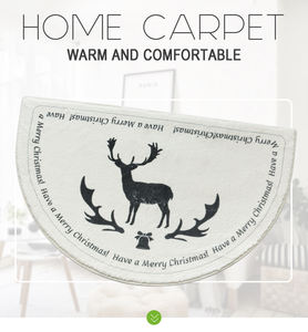 Shaped <strong>Semi</strong>-<strong>circle</strong> Ins Style Room Decoration Floor <strong>Mat</strong> Entry Christmas Door <strong>Mat</strong> Kitchen Bathroom Non-slip Imitation Cashmere <strong>Mat</strong> - Product Image 5