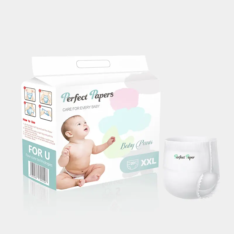 High Quality Disposable Baby Diapers with 3D Leak Prevention Channel Wholesale Private Label Good Quality