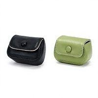 Boîte à bijoux portable en cuir PU avec fermeture à bouton, étui de voyage personnalisé pour bagues avec logo
