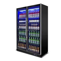 Jinfugui Porte en verre commerciale Double température Affichage des boissons Refroidisseur 450L vertical Boisson Réfrigérateur