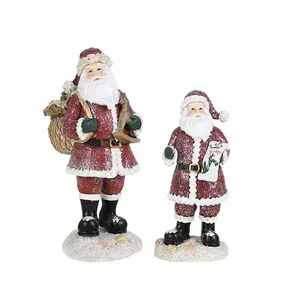 Redeco Popular Poly resin Christmas Santa Claus Santa Claus Doll Robe Santa Claus For Sale