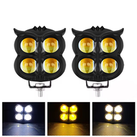 Nouveau projecteur LED à 4 yeux de type hibou, à trois couleurs, pour systèmes d'éclairage externes modifiés de moto