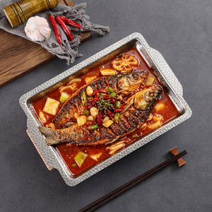 Stainless Steel Grill Pan Rectangular Non Stick Durable For Fish Seafood Bullfrog Crayfish Grilling - Product Image 1