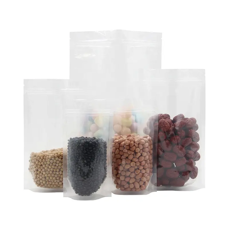 Plastic Bag Customizable Transparent Pe Stand Up With Zipper Plastic Packing Bag Food Packaging Ziplock Bag