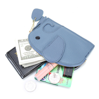 Dompet Koin LOGO Kustom dengan Desain Gajah Perempuan Lucu Kartun Lembut Dompet Mini Dompet Hewan Dalam Jumlah Besar Dompet Kecil