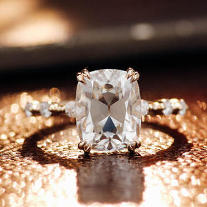 OEC taglio <span class=keywords><strong>solitario</strong></span> DEF VVS Moissanite anelli <span class=keywords><strong>argento</strong></span> 10K 14K 18K oro <span class=keywords><strong>anello</strong></span> di fidanzamento fabbrica - Product Image 5