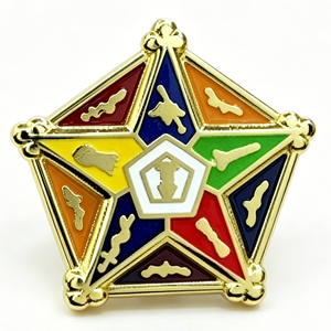 Pin de Solapa Personalizado de Aleación de Zinc con Esmalte Duro y Baño de Oro UV, con Símbolo Religioso en Forma de Estrella, Ideal para Graduaciones, Aniversarios, Clubes o como Regalo de Recuerdo - Product Image 1