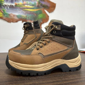 Bottes de neige marron pour hommes, semelle épaisse, imperméables, doublées de laine chaude, bottes de randonnée à talon moyen, lacets avant, couleur unie, pour adultes - Product Image 2
