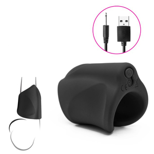 Black Silicone Penis Masturbator Sex Vibrator With USB Charging For Male Stimulation - Product Image 1