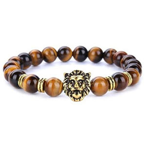 Gelang mata harimau batu Lava, dengan manik-manik kepala macan tutul buram pita energi modis untuk hadiah - Product Image 1