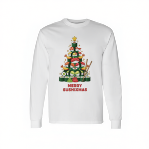 Camiseta de manga larga Merry Sushixmas Sushi Christmas Tree Tri Blend - Product Image 2