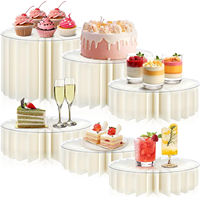 Supports de buffet, présentoirs pliables en accordéon à 60 pages pour table de desserts, supports cylindriques en carton pour gâteaux et cupcakes