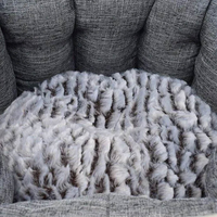 Coussin réversible pour chien, double face, lin et peluche douce, tapis de couchage toutes saisons