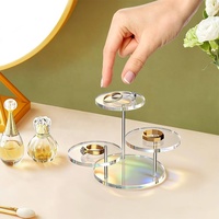 Exhibidores Redondos de Acrílico de 3 Niveles, Portátiles y Ecológicos, para Joyas, Anillos, Pendientes y Mini Figuras, Uso en Múltiples Escenarios