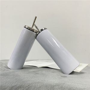 20oz Blank Sublimation White DIY Double Walled Stainless Steel Thermos Skinny Insulated Tumbler Cup for <b>Hot</b> Cold <b>Drinks</b> - Product Image 3