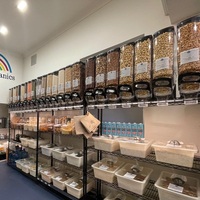 Distributeur de nourriture en vrac en plastique de qualité alimentaire, à montage mural, à gravité, pour café en grains, pour la vente au détail