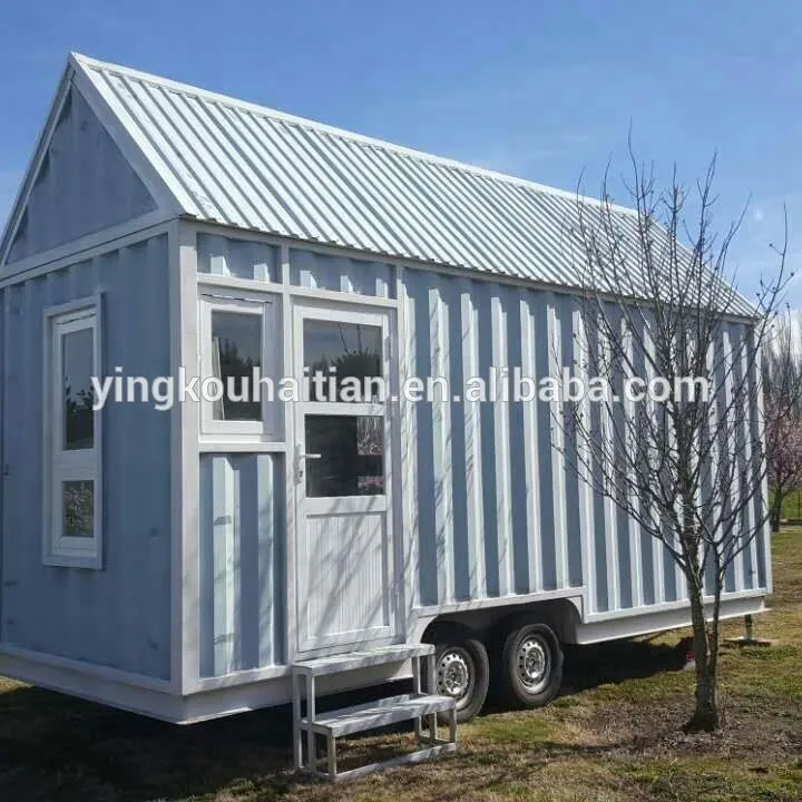 Casa de remolque de lujo estándar de Nueva Zelanda, casa prefabricada ligera de acero, casa pequeña con ruedas, contenedor de casas de remolque