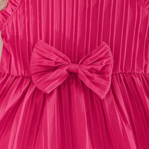 Set Estivo alla Moda per Ragazze, Top Rosa Acceso Traspirante con Balze e Decorazione a Farfalla, <span class=keywords><strong>Pantaloni</strong></span> Abbinati - Product Image 4