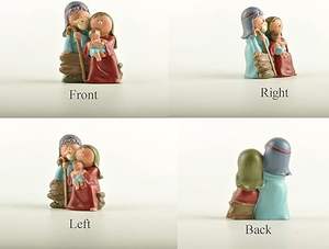 स्टॉक उत्पादों में लघु रचनात्मकता सेट परिवार की मूर्तियों-पवित्र परिवार की मूर्तियों क्रिसमस इनडोर सजावट - Product Image 4