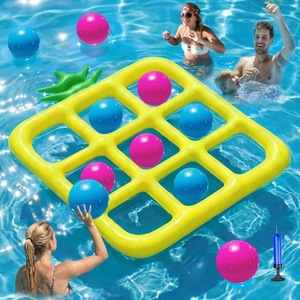 Inflatable Nine Square Water Game Mat 53x66.8 In PVC Pool Toy For Outdoor Family Fun - Product Image 1