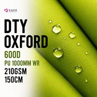 Tissu Oxford PU 600D populaire, 100% polyester tissé, 1000 mm, 220 g/m², 150 cm, imperméable, idéal pour les tentes et les vestes