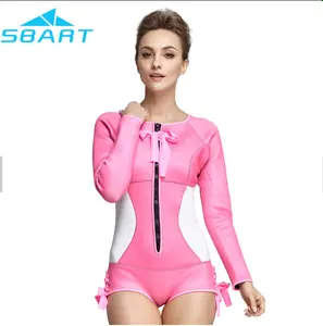 SBART sexy lady 2mm neoprene wetsuit one-piece pink spring wetsuit upf50+ swimming suit, OEM orders are welcome