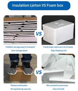Дешевые Пользовательские Холодная цепь транспортировки свежих замороженных продуктов картонная алюминиевая фольга картонная теплоизолированная Транспортировочная коробка