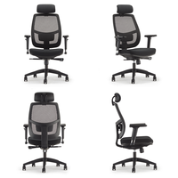Silla de oficina de cuero Pu negra de lujo moderna, ergonómica, cómoda, para juegos de ordenador, silla de oficina ejecutiva con reposacabezas