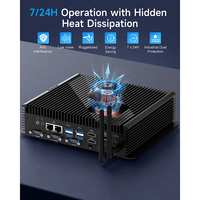 Nouveau mini PC industriel sans ventilateur 4USB3.0 6COM 2LAN, processeur Core I5-1235U, stockage SSD+HDD, système d'exploitation Linux, graphismes HD 620, garantie 3 ans