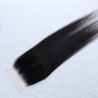 Cierre de Cabello Humano 6x2 con Encaje, Liso, Color Natural, Suave y Sedoso