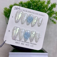 TSZS Zomer Schelp 3D Gegraveerde Kattenoog Handgemaakte Opzetnagels Verloop Fruit Bloem Parel Handgeschilderde Kunstnagels