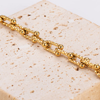 Bracelet en acier inoxydable fait à la main de luxe vintage pour femmes Chunky Golden Waterproof Anti-Ternir Trendy Gold Plated for Parties