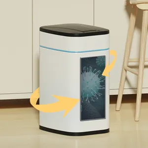 13 gal trash can motion-sensor stainless steel trash can with odor filter and touchless smart compost bin