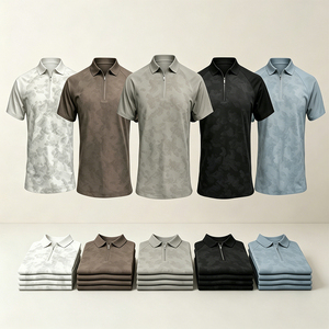 <span class=keywords><strong>Polo</strong></span> da Uomo di Alta Qualità con Stampa <span class=keywords><strong>Jacquard</strong></span> Iron Bull, Mezza Zip Senza Cuciture, per Uso Casual, Business e Quotidiano - Product Image 5