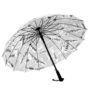 16 Bone And 24 Bone Wholesale Newspaper Umbrella With Design 21 Inches Wind Resistance Umbrella With Logo