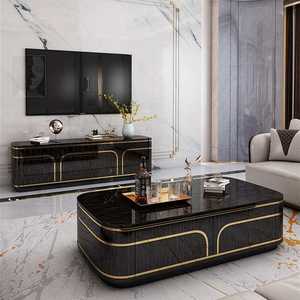 Meuble TV de luxe pour salon de villa haut de gamme, console de rangement spacieuse, meuble en placage de bois italien moderne, modèle CT22 - Product Image 4