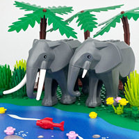 Nouveauté Jouet d'assemblage pour enfants en plastique DIY Animal Éléphant Blocs de construction