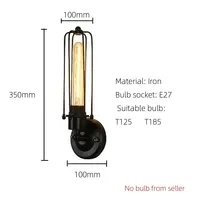 Applique Murale LED Rétro Loft Vintage Style Edison en Fer Forgé pour Salle à Manger