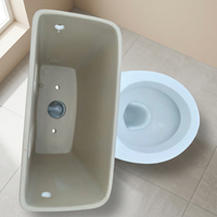 WC de luxe en céramique blanche, deux pièces, à fixation au sol, avec siphon en P ou en S, pour salle de bain
