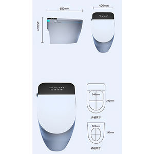 Toilette intelligente avec chasse d'eau intelligente, bidet, élément chauffant, eau chaude, nettoyage, siège <span class=keywords><strong>à</strong></span> fermeture douce, céramique, télécommande - Product Image 6
