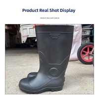 Bottes de sécurité en PVC à tige haute avec embout en acier anti-écrasement, imperméables et antidérapantes, pour l'industrie aquacole