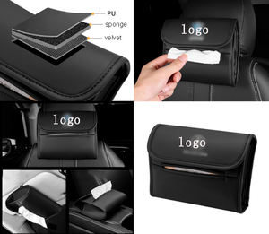 Boîte à mouchoirs universelle en cuir PU pour voiture, sac à mouchoirs pour dossier de siège, accoudoir, boîte ronde, étui de rangement pour mouchoirs - Product Image 3