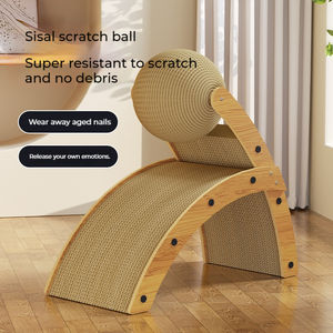 Nieuw Binnen R-Vormige Slijtvaste Slijppaw Speelgoed Krasplank Houten Kat Krabber Bal Kat Bomen & <span class=keywords><strong>Scratcher</strong></span> - Product Image 5