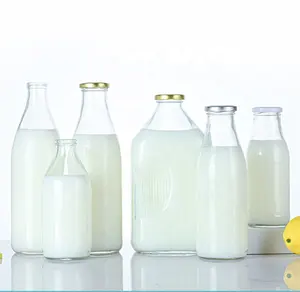 Botella vacía de leche con tapas de metal, 500ml, 568ml, 750ml, 1000ml, 1 litro, 2000ml, 2 litros