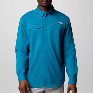 Chemise de pêche zippée à col boutonné, haute visibilité, avec logo de Noël en sequins argentés, pour la pêche en mer ou en eau peu profonde. - Product Image 1