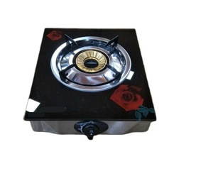 Cuisinière à gaz à brûleur unique en cuivre avec plateau en verre - Product Image 1
