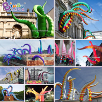 Pieds de pieuvre gonflables géants LED pour publicité Bingo, accessoires de toit, tentacules de pieuvre gonflables géants pour décoration artistique extérieure de bâtiments