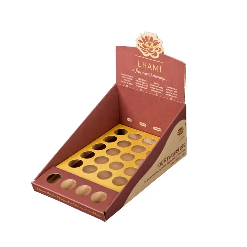 Kotak Peraga Atas Meja Kertas Penghitung Kardus Multifungsi untuk Parfum Kosmetik Di Toko Rantai