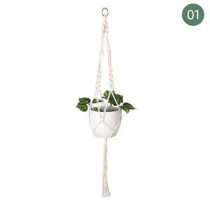 גינון צמח ירוק תליית סל פרחים צמחיה עציץ כיס קיר הבוהו חצר בית קישוט - Product Image 4